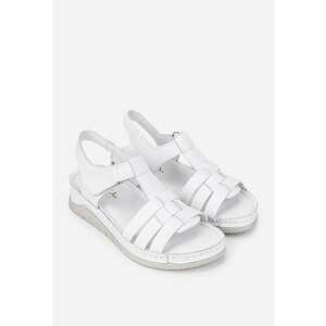 Sandale dama realizate din piele alba imagine
