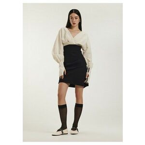 Rochie scurta cu decolteu in V si model in doua tonuri imagine