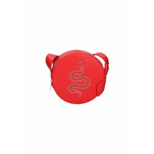 Geanta crossbody de piele cu nituri - Rosu imagine