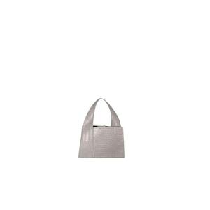 Geanta de piele cu maner si model piele de reptila - Grey imagine