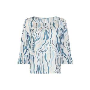 Bluza cu imprimeu abstract si cu maneca trei sferturi - Albastru Deschis imagine
