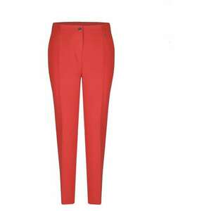 Pantaloni crop conici cu pliu frontal - Rosu imagine