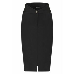 Fusta-creion midi cu slit frontal - Negru imagine