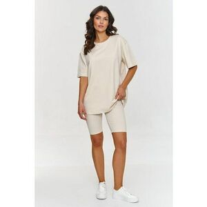 Set de colanti scurti si tricou oversize - Bej deschis - imagine