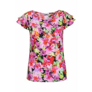 Bluza cu maneci cu volane si imprimeu floral imagine
