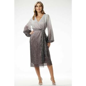 Midi Rochie Maneca lunga - Dreapta - in V A702 imagine