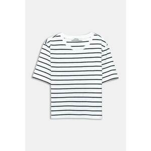 Tricou cu decolteu la baza gatului si model in dungi imagine