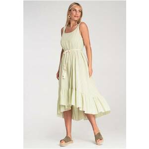 Rochie de vara - cu dungi - bretele subtiri - verde - material usor - imagine