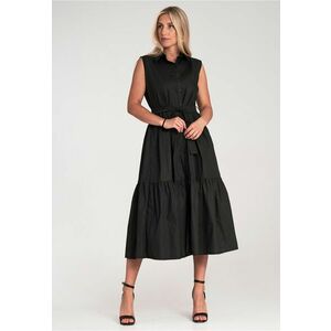 Rochie lunga eleganta - fara maneci - neagra - pentru vara - imagine