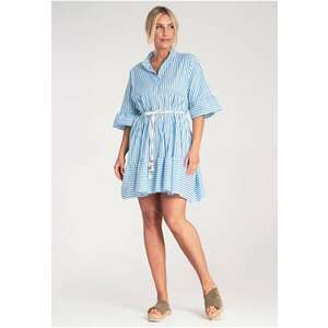 Rochie dungi - maneci largi - albastra - fabricata din material de calitate - imagine