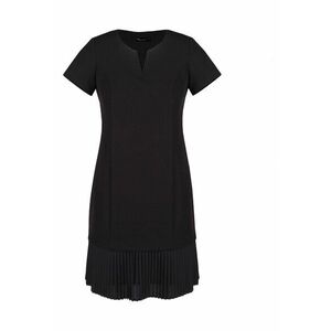 Rochie cu terminatie plisata - Negru imagine