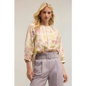 Bluza de bumbac cu design floral imagine
