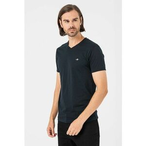 Tricou slim fit cu decolteu in V imagine