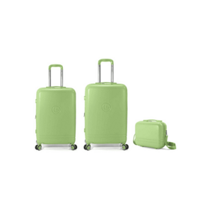 Set trolere extensibile si geanta de cosmetice BZ 5827 - ABS - cifru - 3 piese - verde imagine