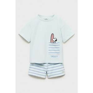Pijama din bumbac cu maneci scurte imagine