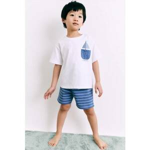 Pijama din bumbac cu model nautic imagine