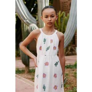 Rochie din amestec de bumbac cu broderii imagine