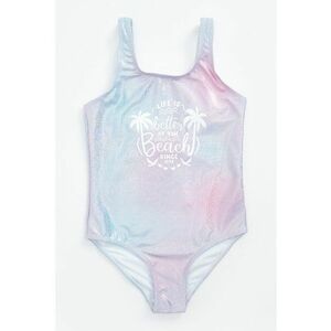 Costum de baie intreg cu imprimeu text imagine