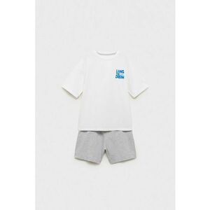 Set de pijama din bumbac cu imprimeu grafic imagine