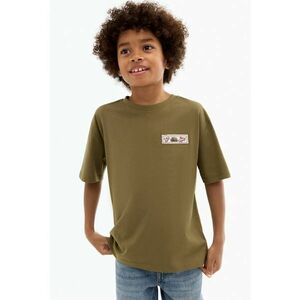 Tricou cu decolteu la baza gatului si imprimeu pe partea din spate imagine