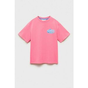 Tricou cu decolteu la baza gatului si imprimeu pe partea din spate imagine