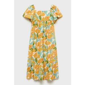 Rochie cu maneci scurte si imprimeu floral imagine