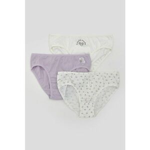 Set de chiloti de bumbac cu imprimeu floral - 3 piese imagine