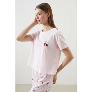 Pijama de bumbac cu imprimeu Cherries imagine