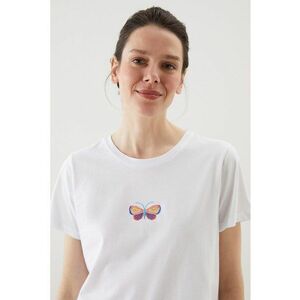 Tricou de bumbac cu decolteu la baza gatului imagine