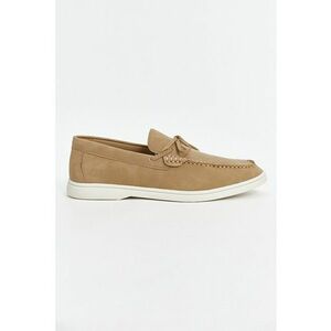 Pantofi loafer cu model uni si piele intoarsa sintetica imagine
