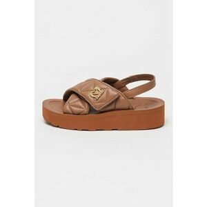 Sandale slingback din piele cu detaliu logo imagine