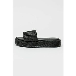 Papuci flatform din paie imagine
