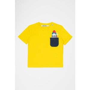 Tricou de bumbac cu decolteu la baza gatului imagine