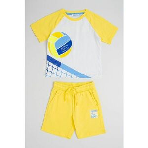 Set de tricou cu imprimeu si pantaloni scurti - 2 piese imagine