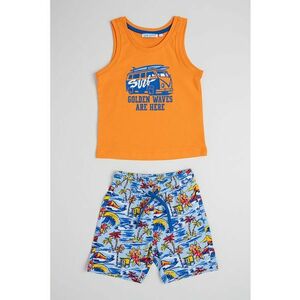 Set de pantaloni scurti si tricou cu imprimeu - 2 piese imagine