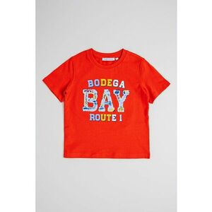 Tricou cu decolteu la baza gatului si imprimeu text imagine