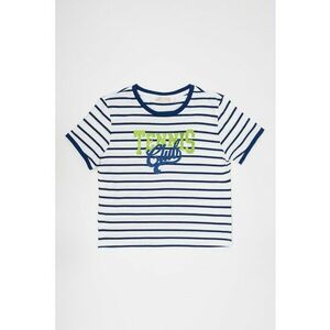 Tricou din amestec de bumbac cu model in dungi imagine