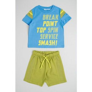 Set de pantaloni scurti si tricou cu imprimeu - 2 piese imagine