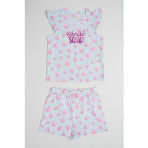 Pijama cu pantaloni scurti si model grafic - 2 piese imagine