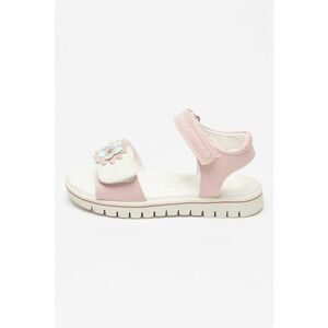Sandale cu velcro si aplicatii florale imagine