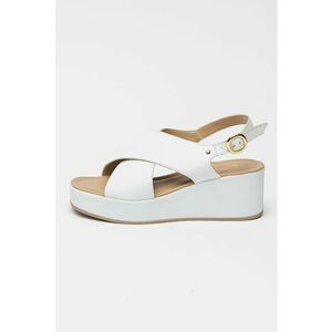 Sandale wedge de piele imagine