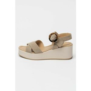 Sandale wedge de piele intoarsa imagine