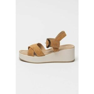 Sandale wedge de piele intoarsa imagine