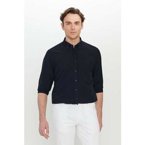 Camasa slim-fit cu guler fixat cu nasturi imagine