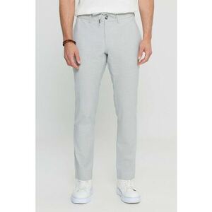 Pantaloni chino cu cordon in talie si model in dungi imagine