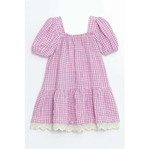 Rochie evazata cu model in carouri imagine