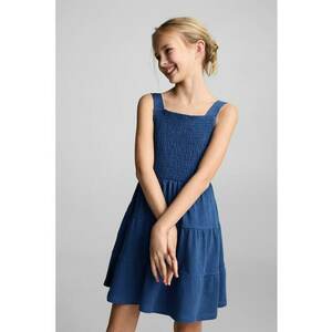 Rochie stratificata de bumbac cu segment transparent imagine