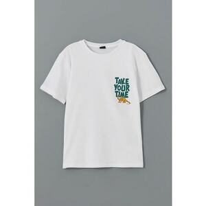 Tricou din bumbac cu imprimeu cu dinozaur imagine