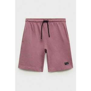 Pantaloni scurti cu model uni si talie ajustabila imagine