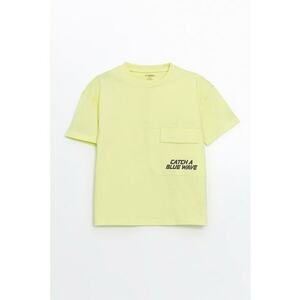 Tricou din bumbac cu imprimeu text imagine